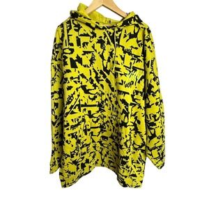 YITTY by Lizzo Oversized Hoodie Yellow Black‎ Graffiti Print Fleece XL